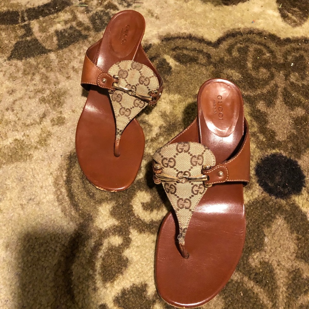 Authentic Gucci signature sandals, Neiman Marcus